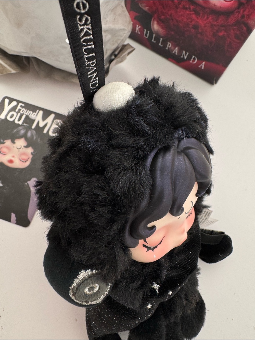 POP MART Skullpanda Darkness Black Moon Plush Doll Bag Charm Keychain Accessory - Picture 5 of 9